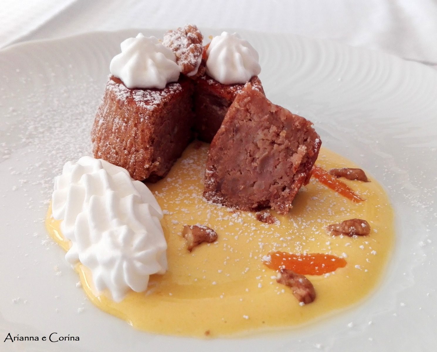 cucina e ricette-Tortino caldo ai Marroni di Combai con crema allo zabaione