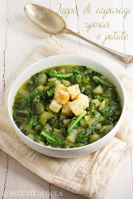 cucina e ricette-Zuppa di asparagi, spinaci e patate